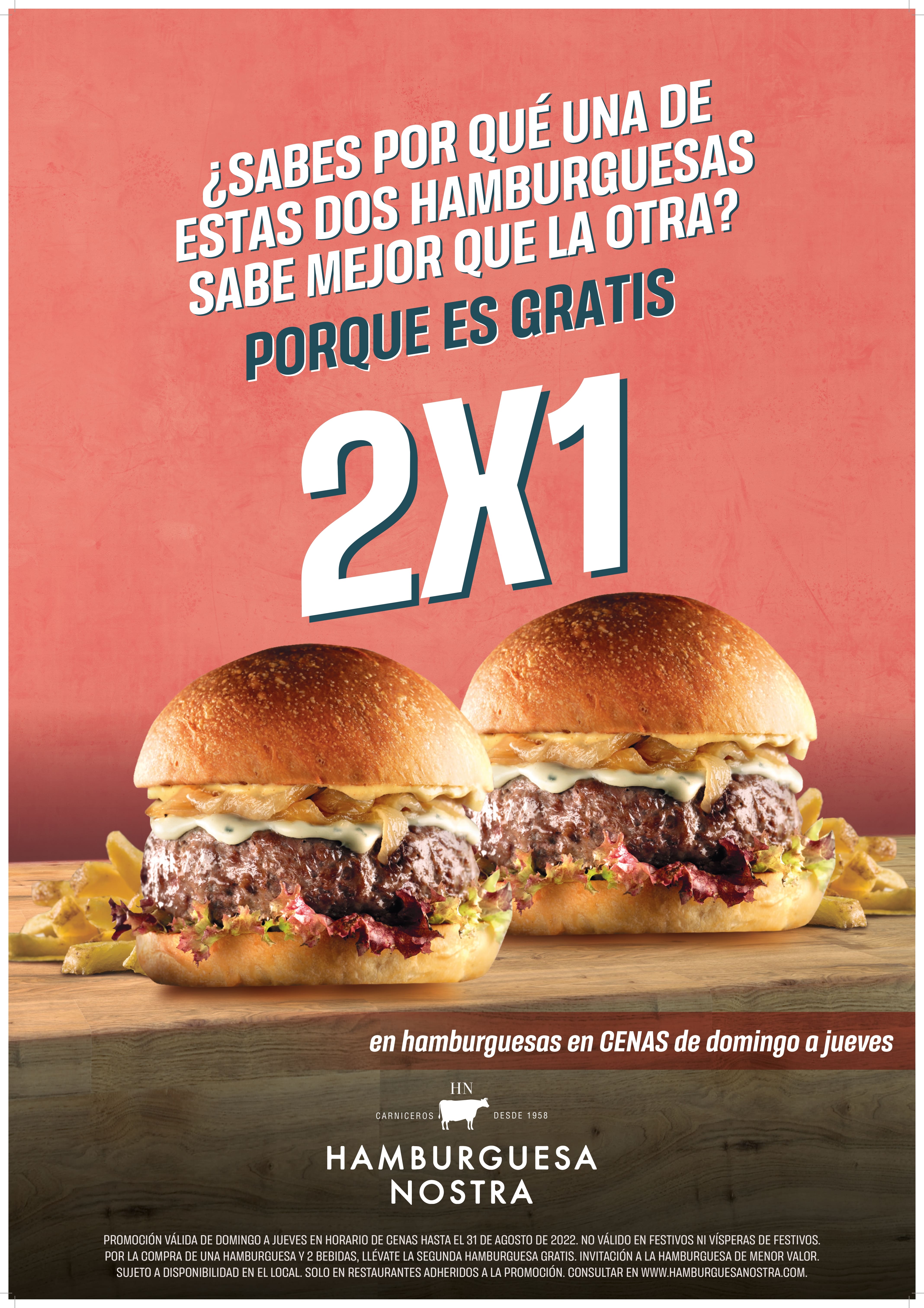 En agosto... 2x1 en cenas