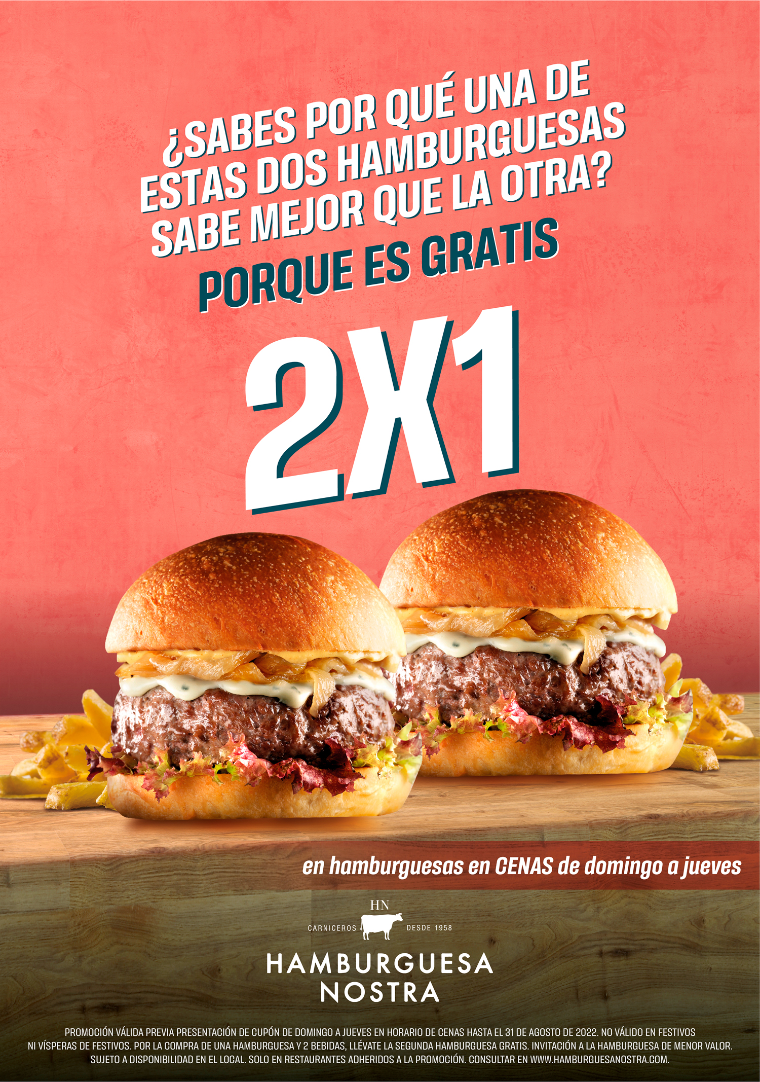 EN AGOSTO... 2X1 EN CENAS