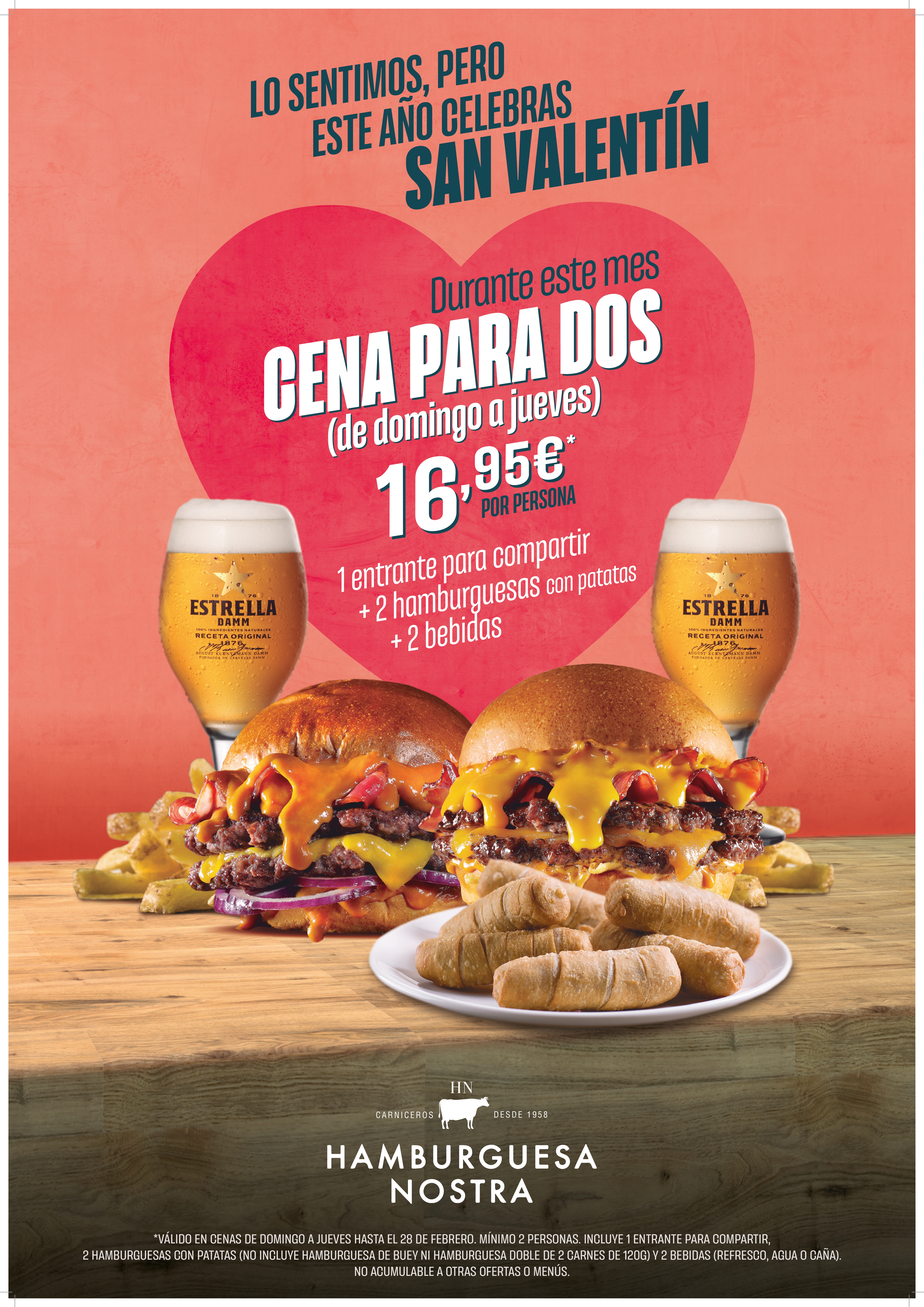 San Valentín: Cena para dos